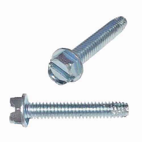 HWHSTC0102 #10-24 X 2" Hex Washer Head, Slotted, Thread Cutting Screw, Type-F, Zinc